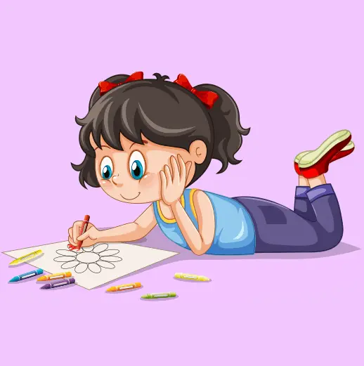 reading parrot drawing